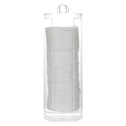 Cosmetic Cotton Pad Holder - Acrylic Makeup Remover Organizer with Dispenser & Storage Rack