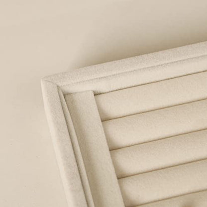 Pangkeep Ring Holder Display Tray Jewelry Organizer Stands for Selling Rings Earrings Show (Beige) - color: Beige