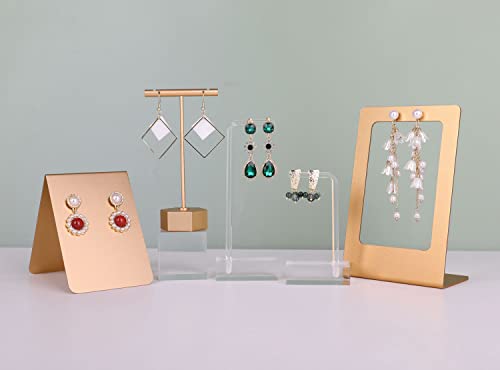 3pcs clear earring stand jewelry display for show, acrylic earring holder hanger for women, small earring jewelry display for selling Photo【Acrylic Earring L Stand-3pcs 】 - style: L bar