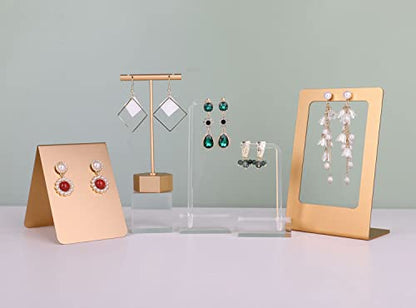 3pcs clear earring stand jewelry display for show, acrylic earring holder hanger for women, small earring jewelry display for selling Photo【Acrylic Earring L Stand-3pcs 】 - style: L bar