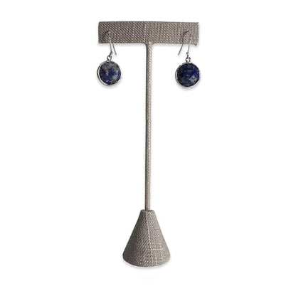 6Pcs Set Earring T Stand Display Set, Jewelry Display Stand for Showroom and Tradeshow Showcase Displays, various materials, 4 1/2 H in; 5 3/4 H in; 6 3/4 H in (Grey Linen) - color: Grey Linen