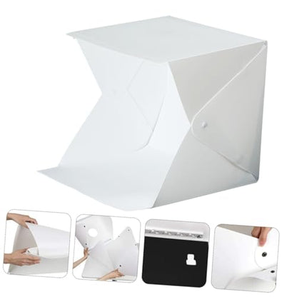 ABOOFAN Portable 20cm Photo Light Box Tent with LED Strips, Folding Photography Light Tent Kit with 4 Color Backdrops for Product and Jewelry Photography