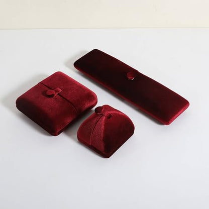 Red Velvet Jewelry Organizer Box, Soft Lined Jewelry Display Holder with Luxury Design, Elegant Jewelry Display Case for Women【Ring Storage, Red】 - color: Red