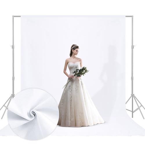YSKE-Professional White Photography Backdrop10X7ft - Machine Washable Seamless Background for Studio & Video - color: White, size: 10x7