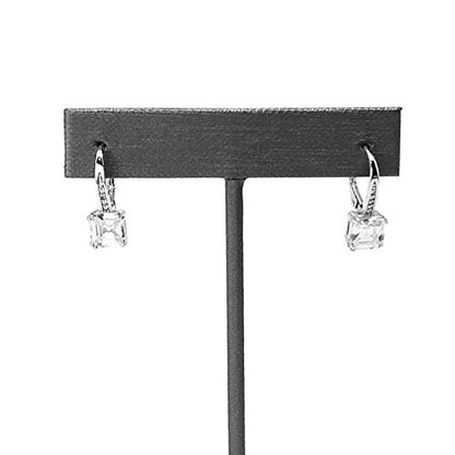 Ikee Design 6pcs Set Steel Grey Leatherette Earring T Stand Display Set with 3 Different Heights, T Shape Jewelry Earring Showroom and Tradeshow Showcase Displays, 4.5 H in; 5.75 H in; 6.75 H in - color: Steel Grey, 3 Heights