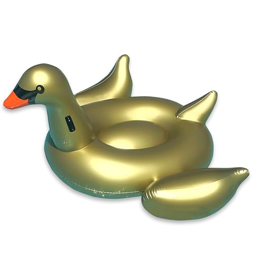 SWIMLINE ORIGINAL 90701 Inflatable Golden Goose Pool Float | Luxury Ride-On Raft with Stable Wings & Legs |Lounge Floatie Great for Poolside Lounging & Summer Fun - color: Golden Goose, size: Large