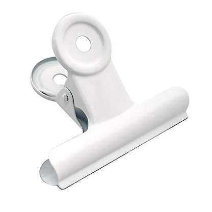 Coideal Large White Bull Clips - 12 Pack Metal Hinge Paper Clips File Clamps for Crafts, Food Bags, Drawings, Photos at Home Kitchen & Office (2 1/2 Inch) - color: White