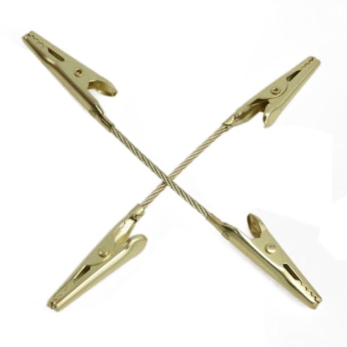 yukata Gold Double Sided Clips 4 inch Office Memo Holders Wire Alligator Clamp Metal Alligator Clips for Crafts,DIY Card,memos, Photos, Notes, menus 8PCS