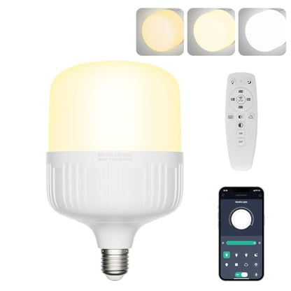 EMART Full Spectrum Light Bulb, 50W Dimming 3000K-6000K LED Lamp for Softbox Lighting Kit, Photography Studio, Home, Office, Garden, Grow Plant -1 Packs - size: 50W-1 Pack