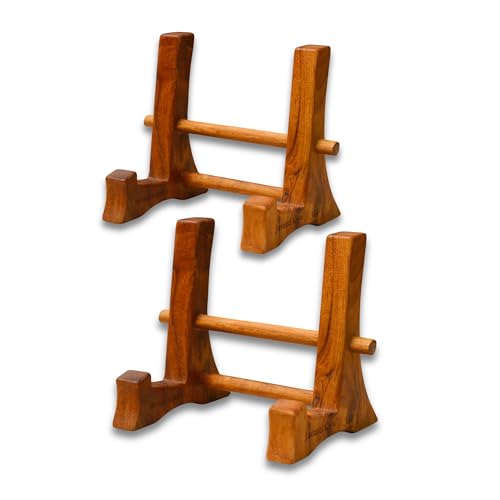 Chopping Board Stand – Teak Wood – Premium Handmade Holder Organizer for Boards, Drying Rack, Single or Dual Slot, Fits Thick Boards, Air-Dry Base (1 Slot (2.4 in Thickness) - 2 Pieces) - style: [2 Pcs] 1 Slot - 2.4" Thick