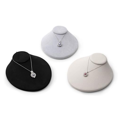Oirlv Necklace Holder Bust Velvet Jewelry Display Necklace Display for Vendors Display Pendant Display Stand Grey - color: Grey Velvet