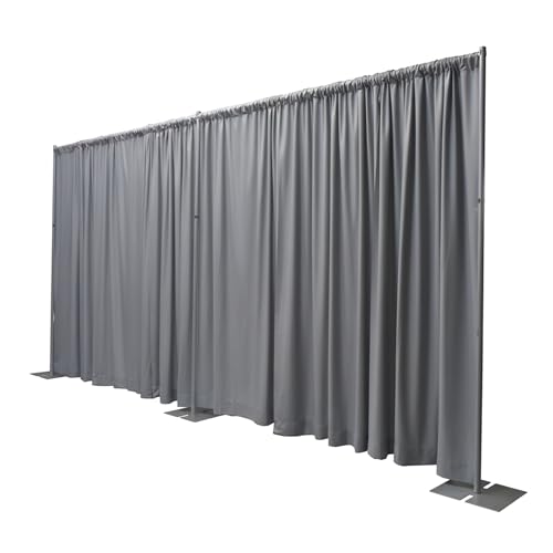 OnlineEEI Pipe & Drapes Portable Stand Kit, 8FT x 20FT Photo Backdrop Set with Portable Stand, Photography Background for Weddings, Birthday Parties, Business Events (Gray) - color: Gray