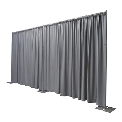 OnlineEEI Pipe & Drapes Portable Stand Kit, 8FT x 20FT Photo Backdrop Set with Portable Stand, Photography Background for Weddings, Birthday Parties, Business Events (Gray) - color: Gray