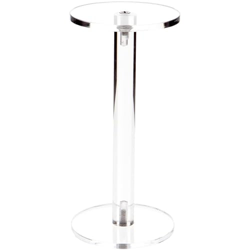 Plymor Clear Acrylic Round Barbell Pedestal Display Riser, 6.375" H x 3" D (3/16" thick) - size: 6.375" x 3" x 3"