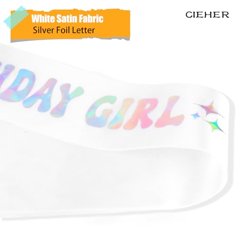 CIEHER Birthday Girl Sash Birthday Sashes for Women Girls - 1 Pack - color: Birthday Girl