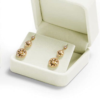 Oirlv Velvet Earring Gift Box Wedding Valentine's Day White Earrings Stud Case - style: Earring Box