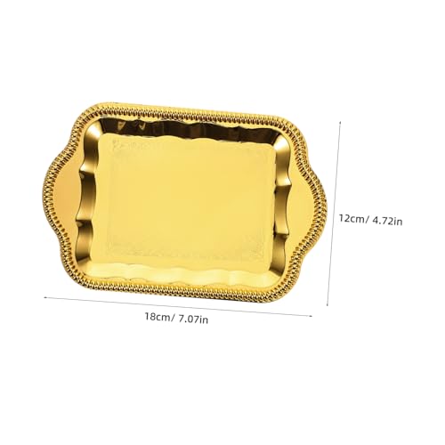 Antique Floral Engraved Metal Tray for Serving Desserts and Beverages Elegant Rectangular Platter for Weddings Buffets and Home Decor Mirror Finish