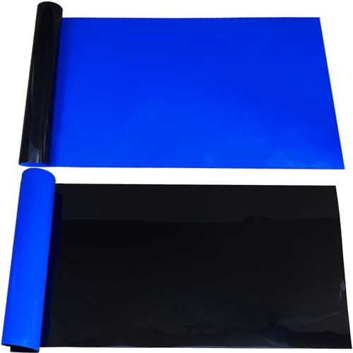 XCNO Blue Black Aquarium Background Poster Fish Tank Background Wallpaper Aquarium Backdrop Double-Sided Fish Tank Decorations Paper 12"x 33" - size: 11.6" H x 33" L
