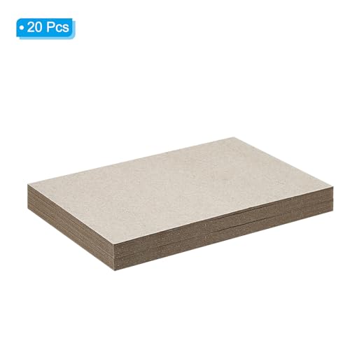 PATIKIL 7x5x0.04" Chipboard Sheets, 20Pcs 40PT Thick Book Board Binders Board Sturdy Bookbinding Supplies for Book Binding Cover, Gray - color: Gray, size: 7x5x0.04"