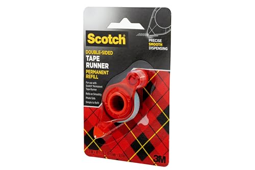 Scotch Double Sided Adhesive Tape Runner Permanent Refill, Photo Safe, 0.31 x 49 Feet (6055-R) (Pack of 2) - size: 49 Foot (Pack of 2)
