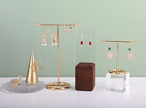2pcs Gold Ring Display - Wedding Ring Holder for Nightstand, Height 2" and 3.1" - color: Gold