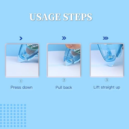 Glue Tape, Photo-Safe Acid-Free Double Sided Tape for Crafts, 26.25 ft x 0.31 in Scrapbook Tape, Scrapbook Junk Journal Supplies (Blue)