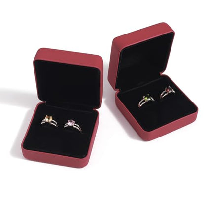 Velvet Ring Gift Box, Small Jewelry Earring Studs Holder Case for Wedding Day, Proposal, Engagement, Anniversary, Ring Display Storage Box for Women Girl (Red S) - color: Red S