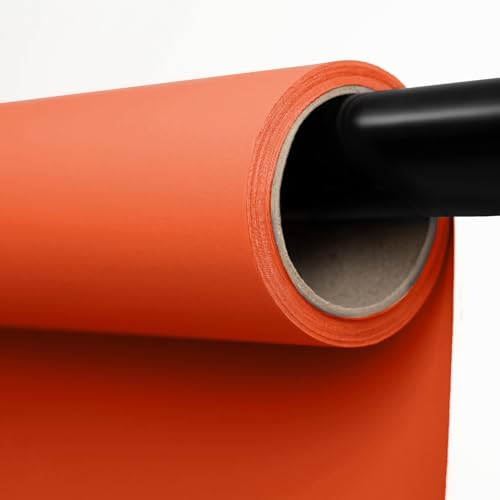 Kate Seamless Paper Backdrop Orange Paper Backdrop for Photoshoot (86''x32.8' Bright Orange) - color: Bright Orange, size: 86'' x 32.8'