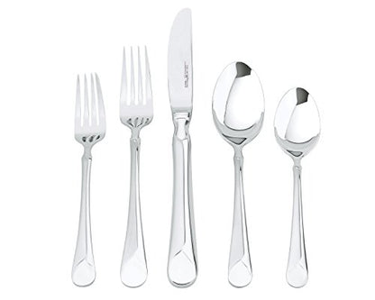 ZWILLING Provence 45-Piece Flatware Set, 18/10 Stainless Steel, Dual Mirror-Satin Finish, Service for 8, 5-piece placesetting plus 5 serving pieces