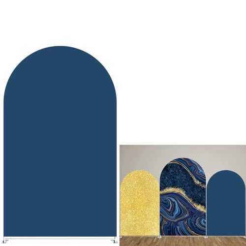 Blue Arched Backdrop Stand Covers for Birthday Parties 2.6x6ft Double Sided Round Top Arch Fabric Cover for Wedding Baby Shower Party Decoration(Only Cover) - color: Kp-gx-1613, size: 2.6ftx6ft (Cover Only)