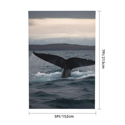 Humpback Whale Tail Ocean Backdrop Background for Photography 5x7ft Photobooth Professional Photo Backdrop Curtains Video Photography Studio Photo Backgrounds Banner Booth Background Screen Parties - color: Humpback Whale Tail Ocean