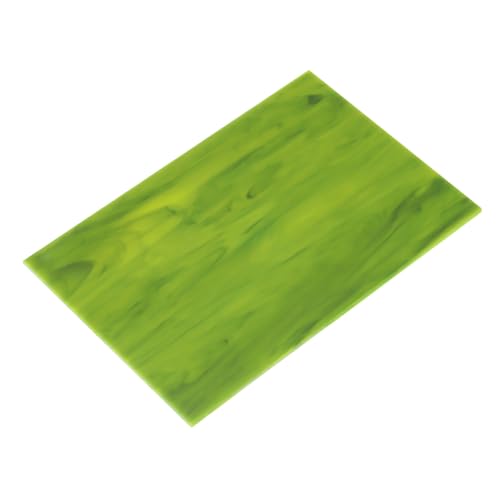 MECCANIXITY Stained Glass Sheet Mosaic Tile 7.9 Inch x 5.9 Inch Grass Green Stained Glass Sheets for Crafts DIY, Art Project - color: Grass Green