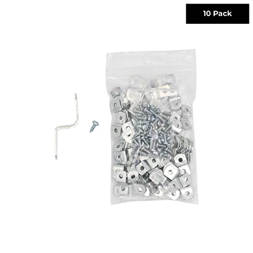 3/8" Depth Flat Offset Mounting Canvas Clips for Picture Framing Pack of 10 Plus #6 X 3/8" Pan-Head Screws Included - color: 10, size: 3/8 Inch