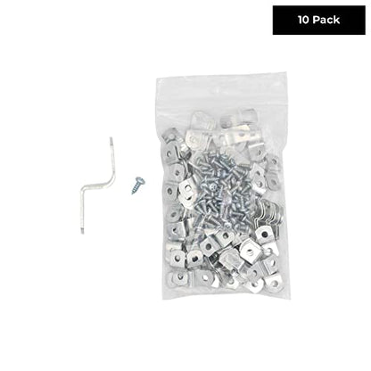 3/8" Depth Flat Offset Mounting Canvas Clips for Picture Framing Pack of 10 Plus #6 X 3/8" Pan-Head Screws Included - color: 10, size: 3/8 Inch