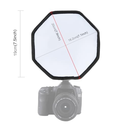 PULUZ Portable Flash Softbox for Speedlights, 8"/20cm Universal Collapsible Octagonal Studio Softbox Flash Diffuser for Canon, Nikon, Sunpack, Nissin, Sigma, Sony, Panasonic Lumix Flashes - size: 8"/20cm