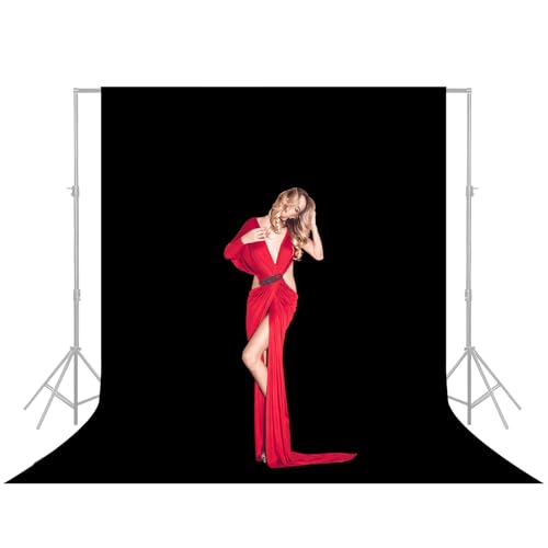 YSKE-Professional Black Photography Backdrop10X7ft - Machine Washable Seamless Background for Studio & Video - color: Black, size: 10X7