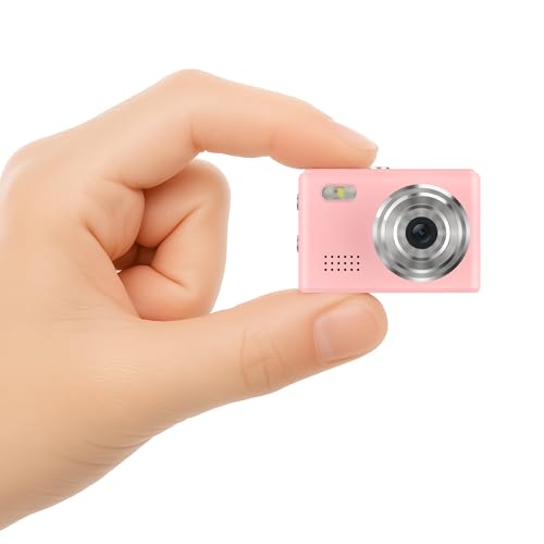 Mini Camera 1080P HD Video Recorder – Keychain Digital Camcorder with 64GB Card, 0.96" HD Display, Long Battery Life, Ultra-Portable Tiny Camera for Travel/Vlog/Night Shots, Ideal Gift, Pink - color: DC23-Pink