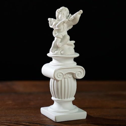 Mini Nordic Resin Roman Column, Greek Sculptural Angel Display, Photo Props, Candle Holder, Sketching Art Teaching Tools (Angel (Violin) - 6.2cm) - color: Angel (Violin) - 6.2cm