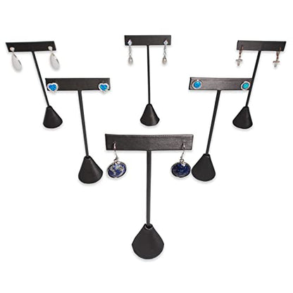 6Pcs Set Earring T Stand Display Set, Jewelry Display Stand for Showroom and Tradeshow Showcase Displays, various materials, 4 1/2 H in; 5 3/4 H in; 6 3/4 H in (Steel Grey) - color: Steel Grey