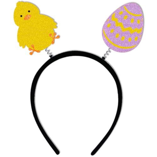 Easter Headbands for Women - Glitter Easter Chicken Headbands - Glitter Eggs Headband for Easte Costume Photo Props - Easter Accessories for Women - color: Chicken