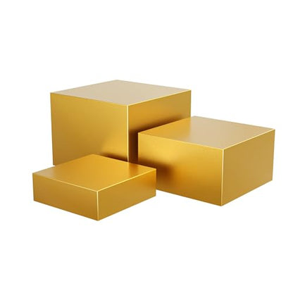 Metal Display Stands for Buffet Table - Black & White Cake Risers, Cupcake Stand for Wedding, Party, Catering Supplies, Elegant Food Risers for Displaywith 3Pcs Hollow Bottoms 6''x7''x8'', Sturdy & Modern (Gold, (6,7,8)''-1 set) - color: Gold