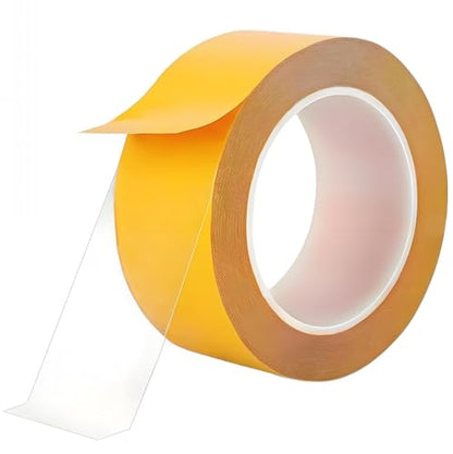 Ultra-Thin Clear Double Sided Tape Heavy Duty 2-Inch x 50 Feet Two Sides Strong Stick Mounting Adhesive Tape for Arts & Crafts, Fix Carpet, Women Clothes, Woodworking, Anti Cat Scratch, Sewing Project - size: 2Inch x 50 Feet