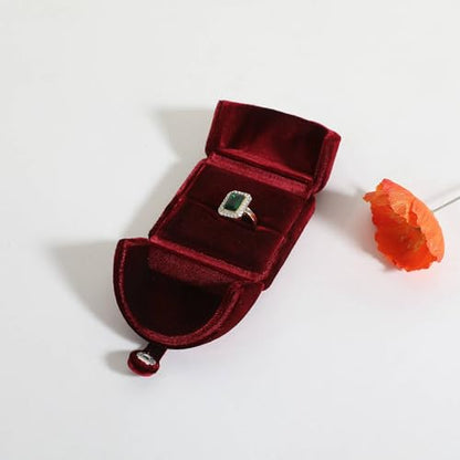 Red Velvet Jewelry Organizer Box, Soft Lined Jewelry Display Holder with Luxury Design, Elegant Jewelry Display Case for Women【Ring Storage, Red】 - color: Red