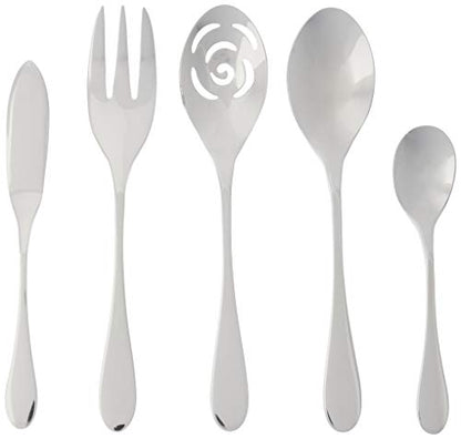 Knork Original Serving, 5 Piece Set, Gloss, 18/10 Stainless Steel - color: Gloss Chrome Silver