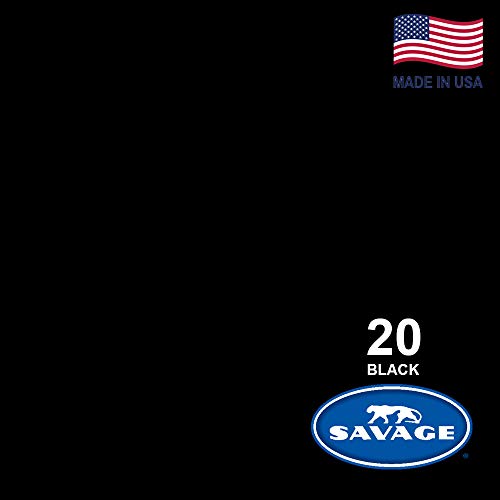 Savage Seamless Paper Photography Backdrop - Color #20 Black, Size 26 Inches Wide x 36 Feet Long, Backdrop for Tabletop Product Photography and Crafting - Made in USA - color: Black, size: 26 in x 36 ft