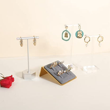 Grey jewelry ring display holder, single cute ring holder for men, ring holder and organizers【Velvet Ring Holder-Grey 】 - color: Gray