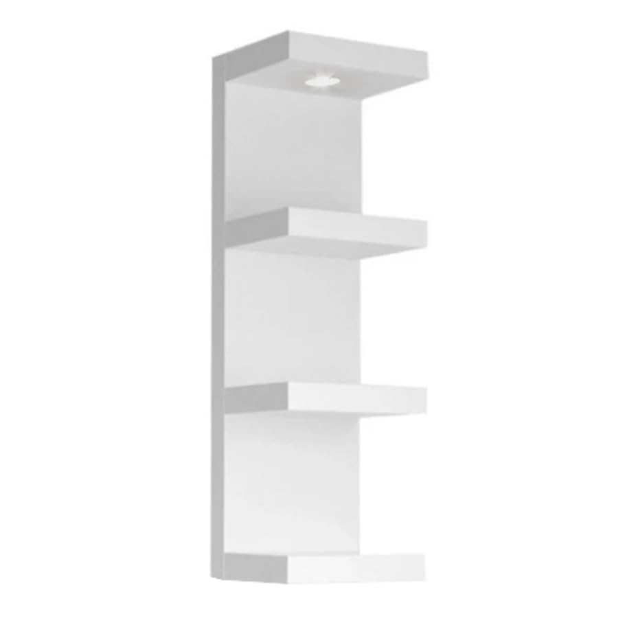 LitaEther Versatile 4 Tier Wall Shelf Unit,White Lack Wall Shelf,Display Floating Shelf with LED Remote Control Light - color: White, size: 4 Tier