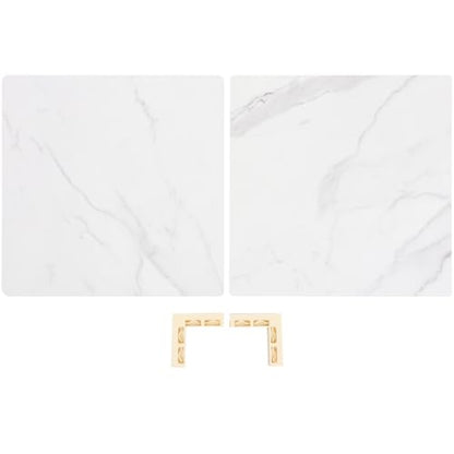 2pcs 40x40cm Mini Photography Backdrop Boards with White Marble PVC Texture for Food and Cosmetics Photo Studio, Reusable Flat Lay Photo Props Backgrounds