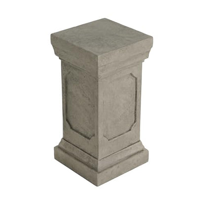 Christopher Knight Home Classic Square Flower Stand 19.25" Pedestal Plant Stand Indoor Outdoor Display Table for Ferns Orchids Sculptures with MGO Construction Brushed Finish, Light Gray - size: 19.25"