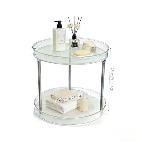 Clear Resin Cosmetic Two Tier Organizer Lazy Susan Organizer, Large Capacity Kitchen Spice Skin Care Perfume Display for Kitchen Bathroom Vanities - size: Two Tiers